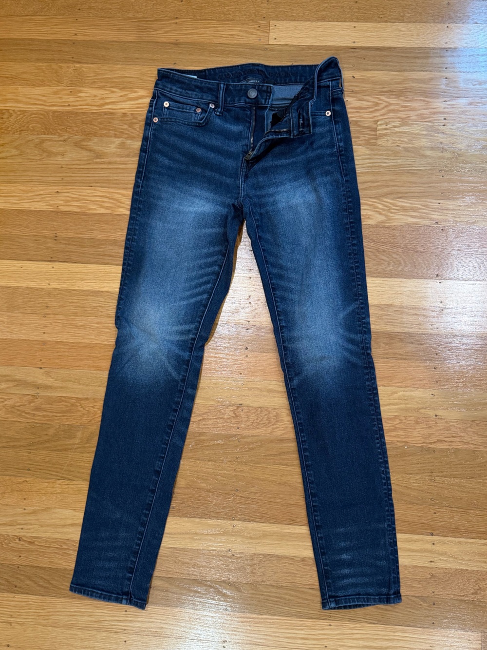 American Eagle Outfitters Men's Airflex+ Dark Blue Athletic Skinny Jeans